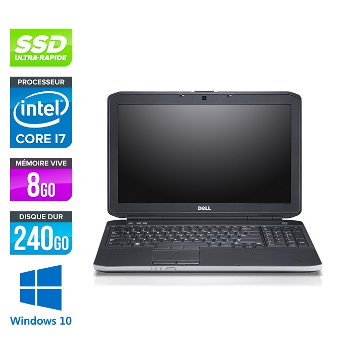 Dell E5530 - i7 3520M -  8Go - 240Go SSD - 15.6'' - Windows 10