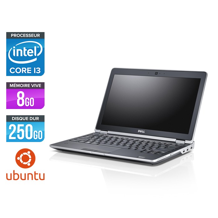 Dell Latitude E6230 - Core i3 - 8 Go - 250 Go HDD - Webcam - Ubuntu - Linux