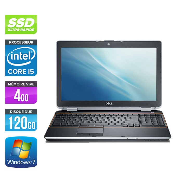 Dell Latitude E6520 - Core i5 - 4Go - 120Go SSD - Webcam