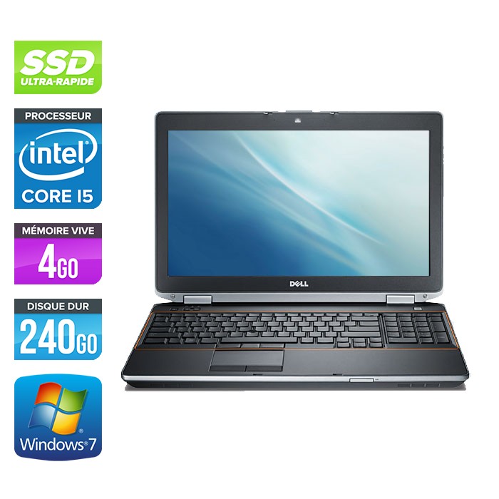 Dell Latitude E6520 - Core i5 - 4Go - 240Go SSD - Webcam