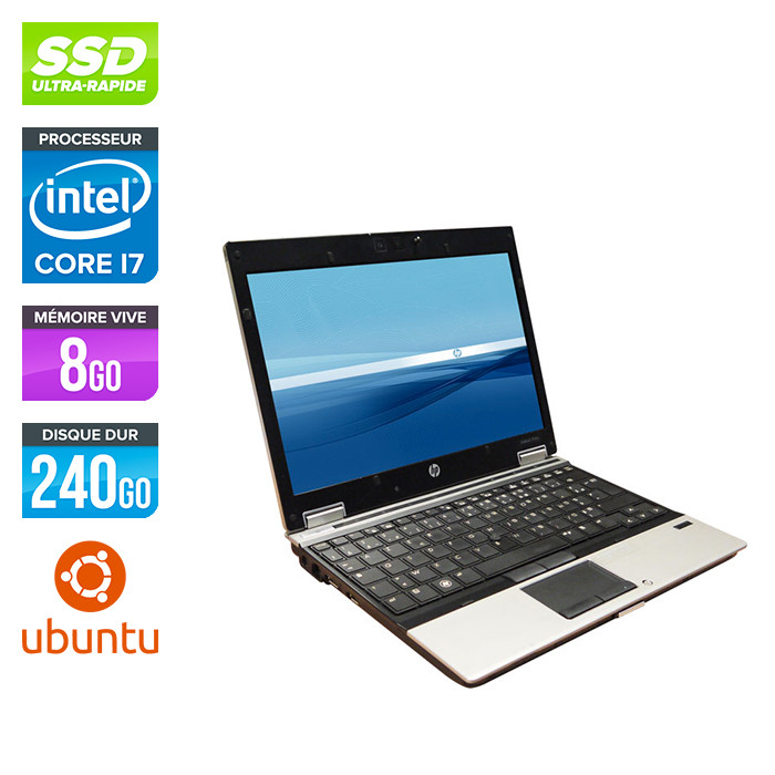 Pc portable reconditionné - HP EliteBook 2540P - Core i7 - 8Go - 240Go SSD - Ubuntu / Linux
