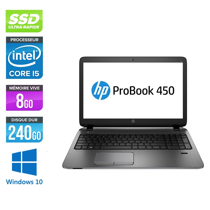 HP 450 G2 - i5 - 8Go - 240Go SSD -15.6'' - Win10