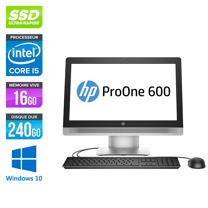 PC Tout-en-un HP ProOne 600 G2 AiO - i5 - 16Go - SSD 240Go - Windows 10