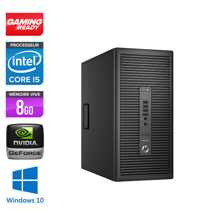 HP ProDesk 600 G2 Tour - i5-6500 - 8Go DDR4 - 240Go SSD - NVIDIA GT 1030 - Windows 10