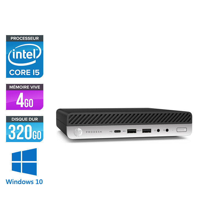 HP ProDesk 600 G3 Mini - i5-6500 - 4Go DDR4 - 1To HDD - Windows 10