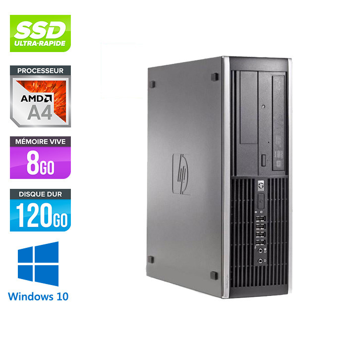 Pc bureau reconditionné - HP 6305 Pro SFF - AMD A4 - 8Go - 120Go SSD - Windows 10