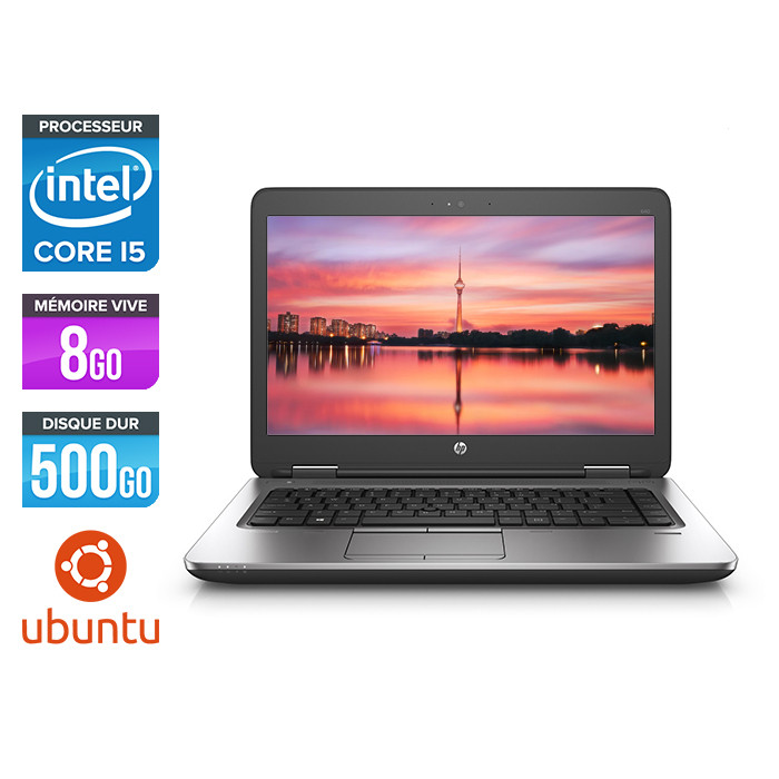 Pc portable - HP ProBook 640 G2 reconditionné - i5 6200U - 8Go - 500Go HDD - 14'' HD - Ubuntu / Linux