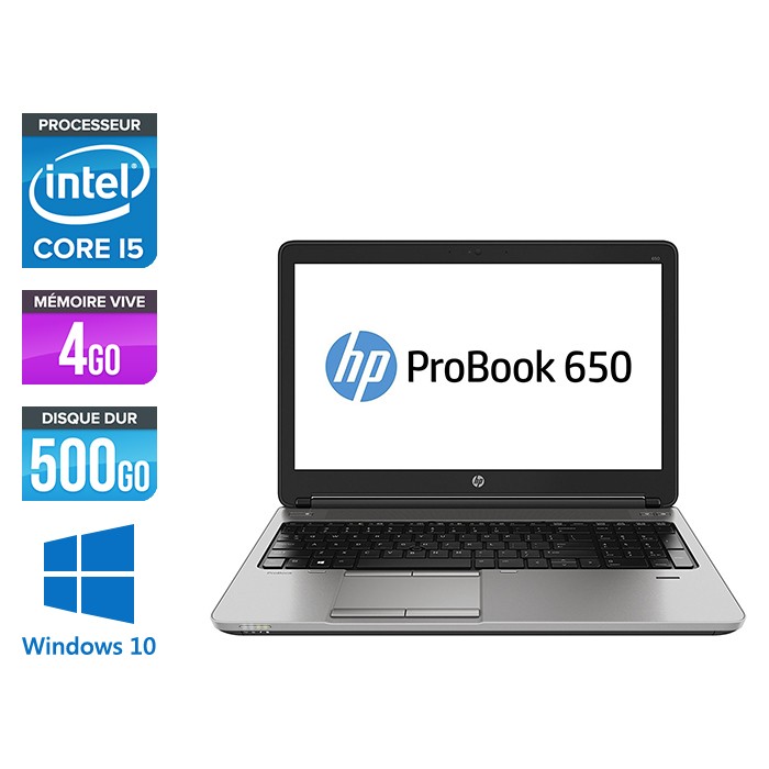 Ordinateur portable reconditonne - HP ProBook 650 G1 - i5 - 4Go - 500Go HDD -15.6'' - Win10
