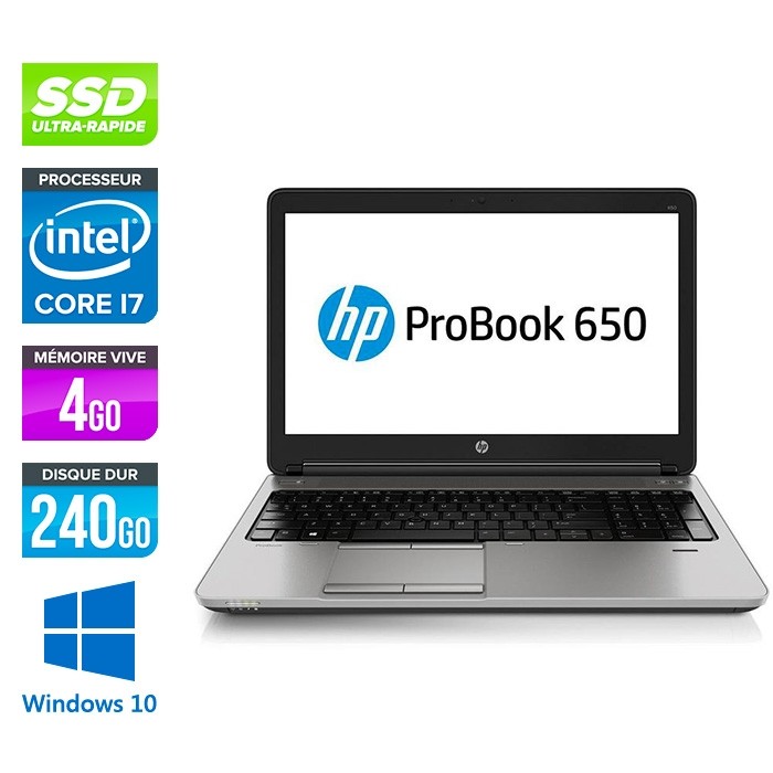 HP 650 G1 - i7 - 4Go - 240Go SSD -15.6'' - Win10
