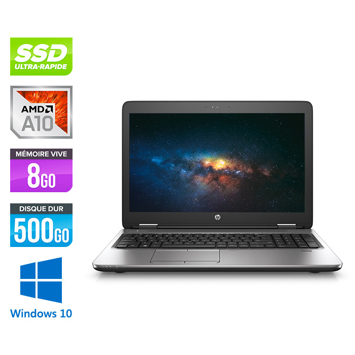 Pc portable reconditionné - HP ProBook 655 G2 - AMD A10 - 8Go - 500 Go HDD - 14'' HD - Windows 10 - État correct