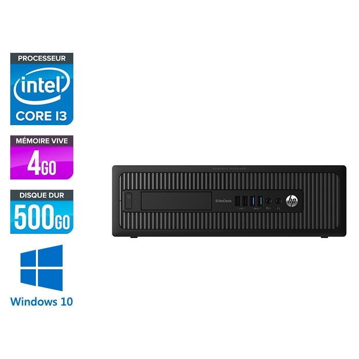 HP EliteDesk 800 G1 SFF - i3 - 4Go - 500Go HDD - Windows 10