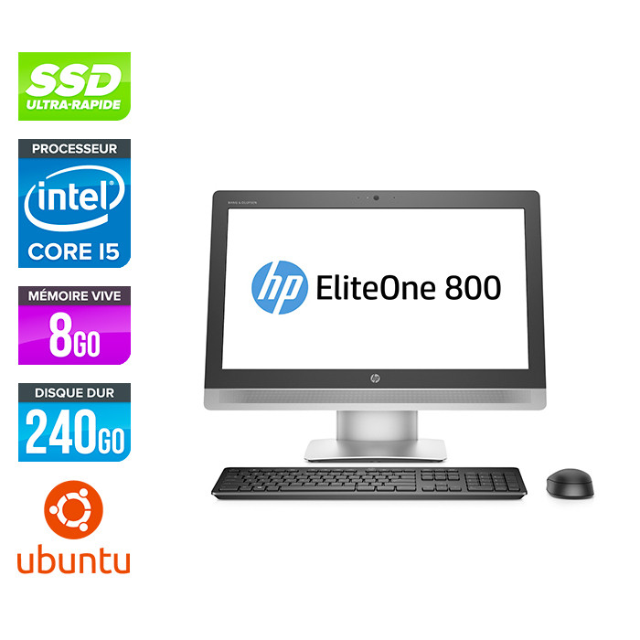 Tout-en-un HP EliteOne 800 G2 AiO - 8Go - 240 SSD - Linux