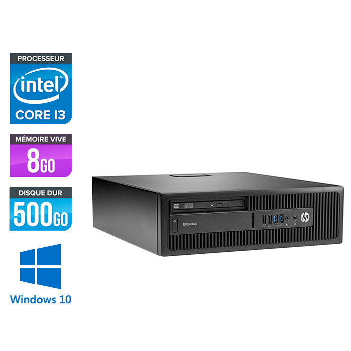 HP EliteDesk 800 G2 SFF - i3 - 8Go DDR4 - 500Go HDD - Windows 10