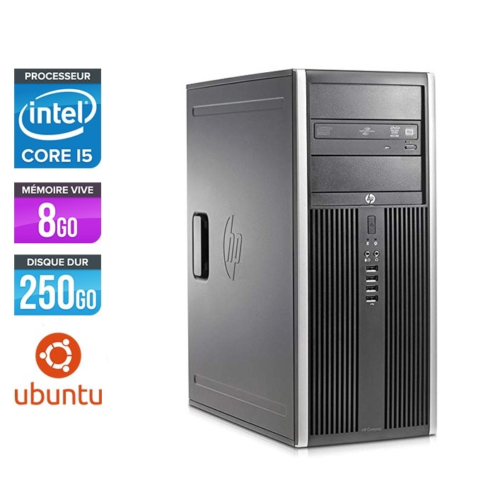 HP Elite 8200 Tour - i5 - 8Go RAM - 250Go - Linux / Ubuntu