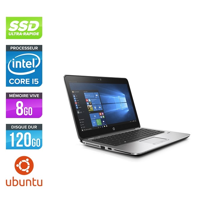 HP Elitebook 820 G3 - i5 6200U - 8Go - 120 Go SSD  - Linux