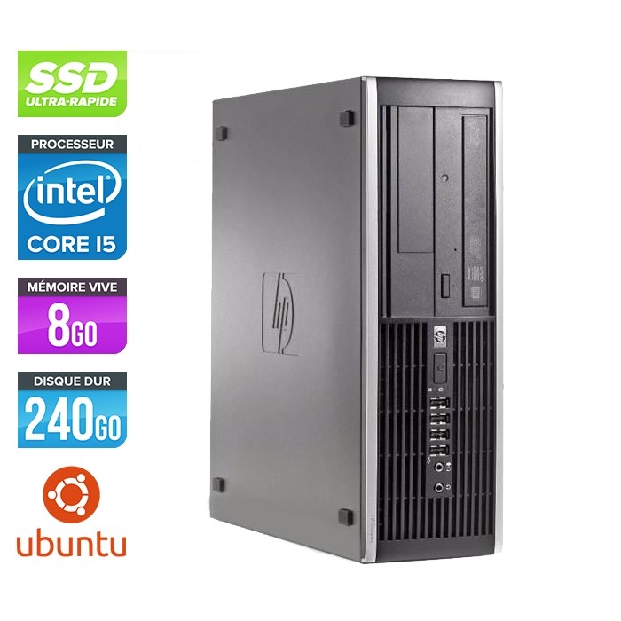 Pc de bureau professionnel reconditionné - HP 8300 SFF - Intel i5-3470 - 8Go - 240Go SSD - Linux