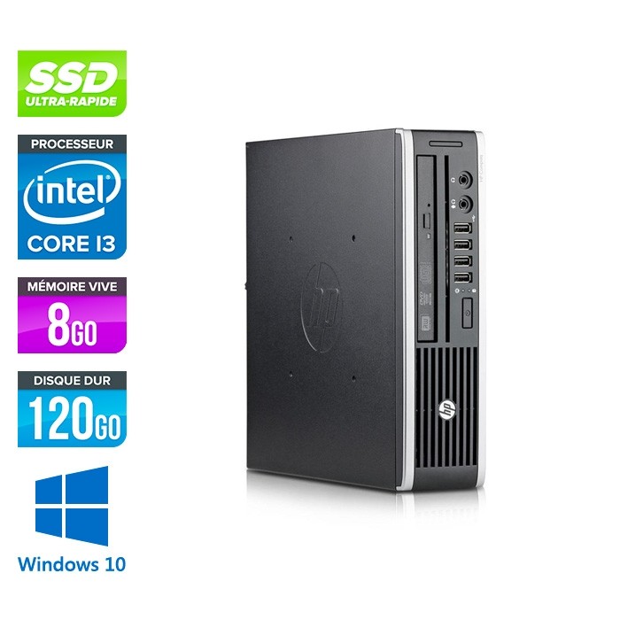 HP Elite 8300 USDT - 8Go - 120Go SSD - Windows 10