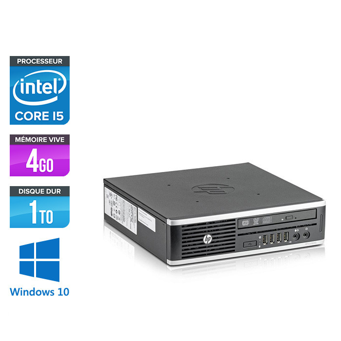 Pc de bureau reconditionné - HP Elite 8300 USDT - 4Go - 1To HDD - Windows 10