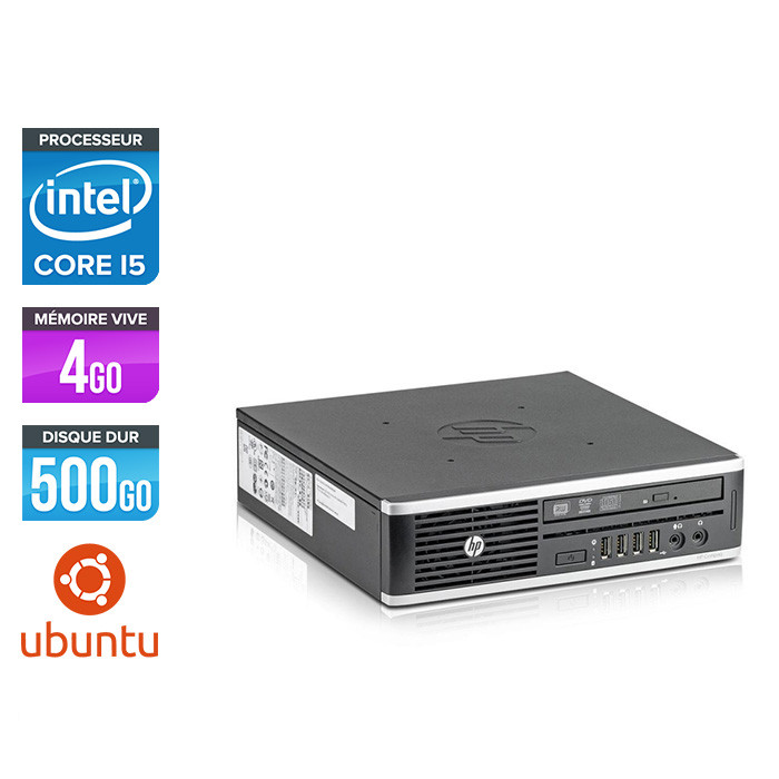 Pc de bureau reconditionné - HP Elite 8300 USDT - 4Go - 500Go HDD - Linux