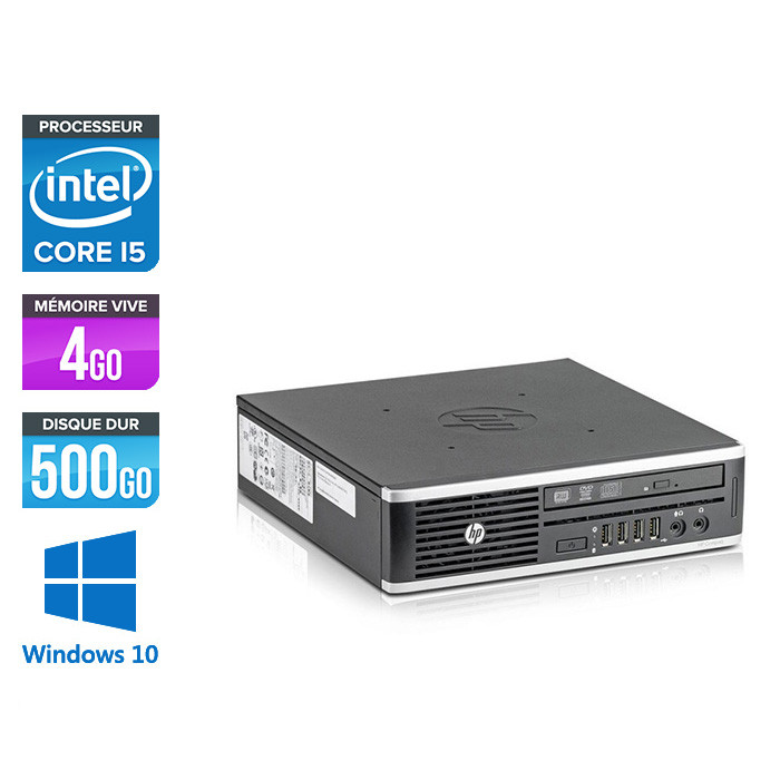 Pc de bureau reconditionné - HP Elite 8300 USDT - 4Go - 500Go HDD - Windows 10