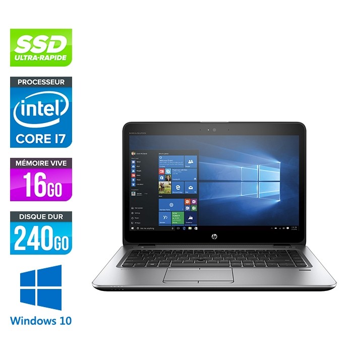 HP Elitebook 840 G3 - i7 - 16Go - SSD 240Go - 14'' - Windows 10
