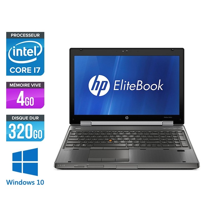 HP 8560W - i7 - 4 Go- 320 Go HDD - 15,6'' - full-hd - Windows 10