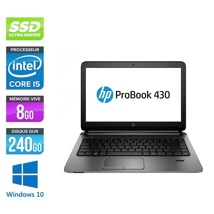 Ordinateur portable reconditionné - HP ProBook 430 G2 - i5 - 8Go - 240Go SSD -13.3'' - W10