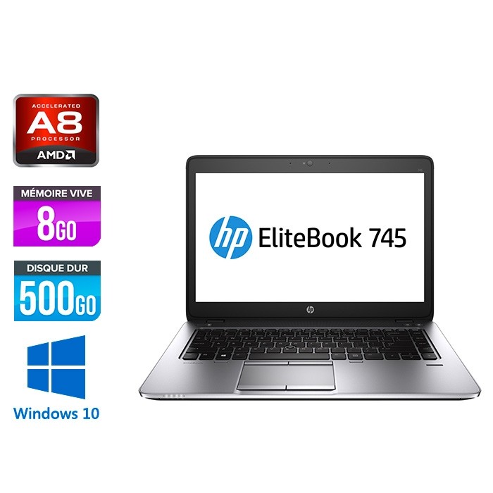 HP Elitebook 745 G2 - i5 - 8Go - 500Go HDD - 14'' - Windows 10