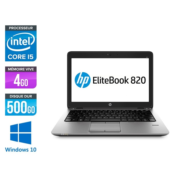 HP Elitebook 820 - i5 4300U - 4Go - 500 Go HDD  - Windows 10