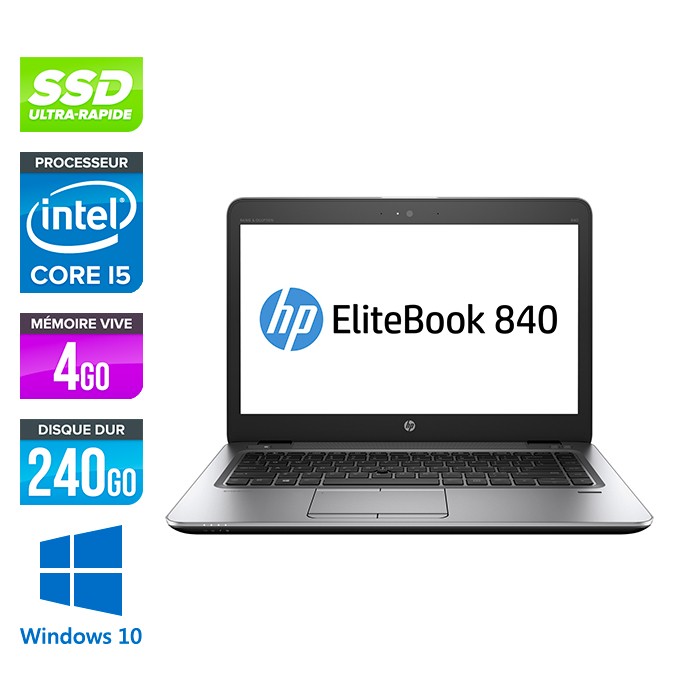 HP Elitebook 840 - i5 4300U - 4Go - 240 Go SSD - 14'' HD - Windows 10 - 2