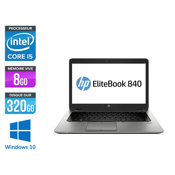 Img profil ordinateur portable - HP Elitebook 840 - i5 4300U - 8 Go - 320Go HDD - 14'' HD - Windows 10