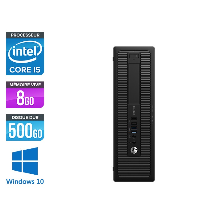 HP EliteDesk 800 G1 SFF - i5 - 8Go - 500GO HDD - Windows 10
