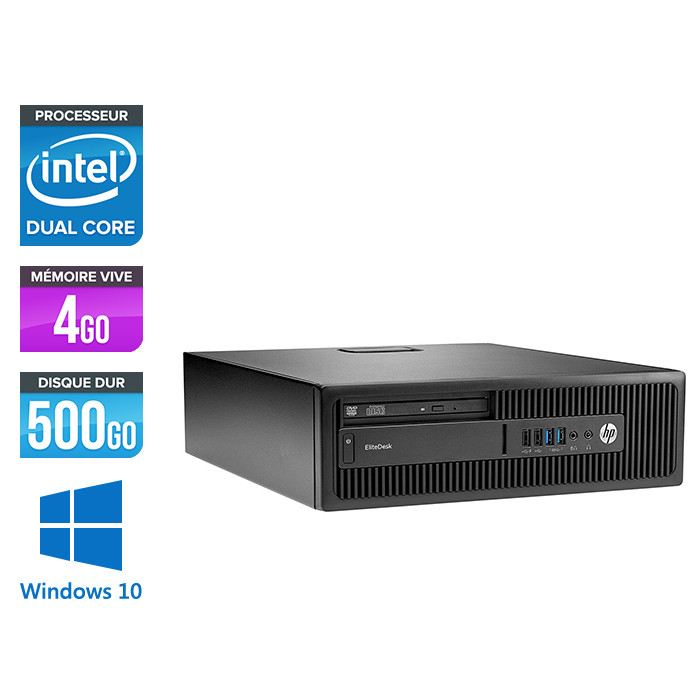 Pc de bureau HP EliteDesk 800 G2 SFF reconditionné - G4400T - 4Go DDR4 - 500Go HDD - Windows 10