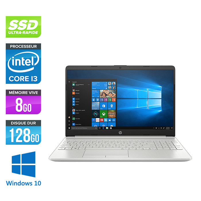 HP Laptop 15-dw0034nf - i3-8145U - 8Go - 1 To HDD - 128 Go SSD - Windows 10