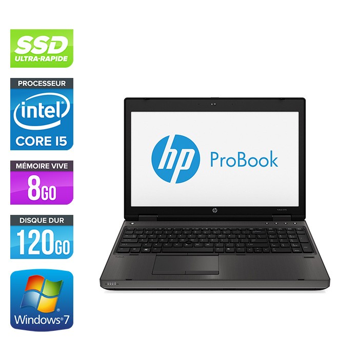 HP ProBook 6570B - i5 - 8 Go - 120 Go SSD - 15.6'' - Windows 7 pro
