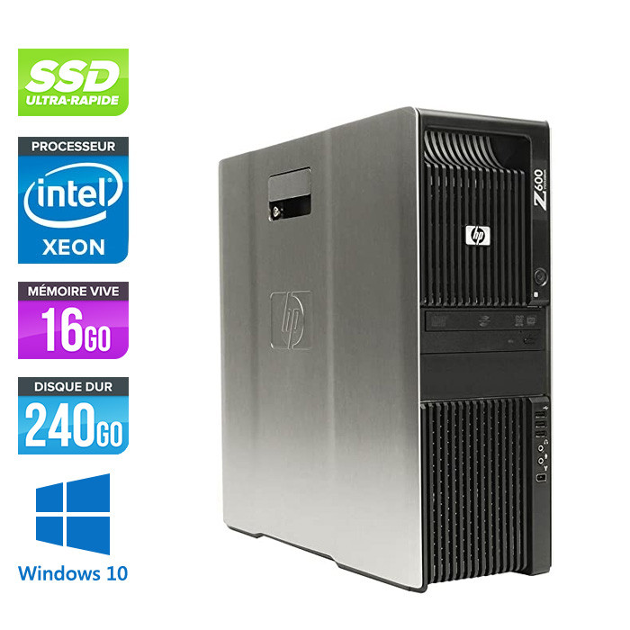 HP Z600 - 2x XEON - 16Go - 240Go SSD - 2x NVS 450 - W10