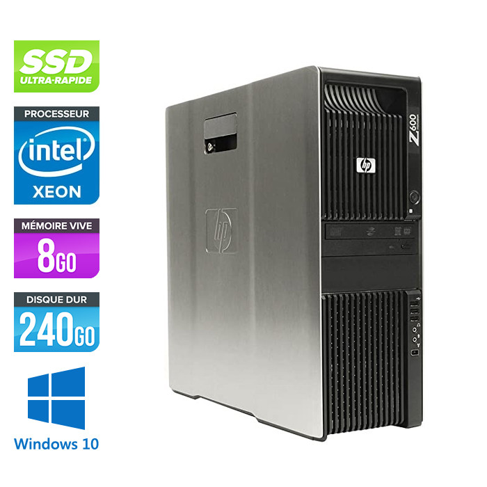 HP Z600 - 2x XEON - 8Go - 240Go SSD - 2x NVS 450 - W10
