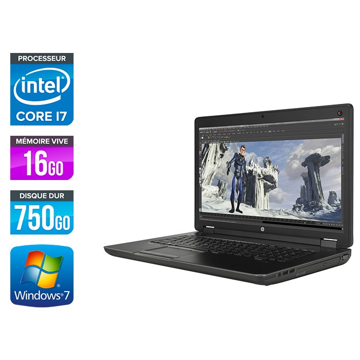 HP Zbook 17 - i7 - 16Go - HDD 750Go - Nvidia K3100M - Windows 7