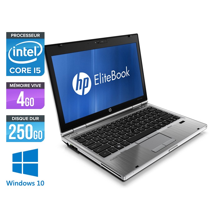 Ordinateur portable reconditionné - HP EliteBook 2560P - Core i5 - 4Go RAM - 250Go HDD - Windows 10