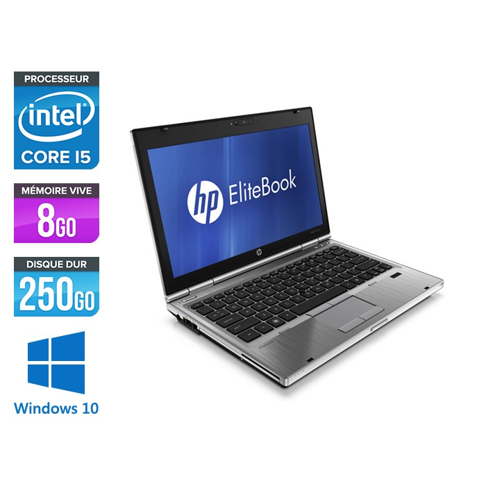 HP EliteBook 2560P - Core i5 - 8 Go - 250 Go HDD - Windows 10 Pro