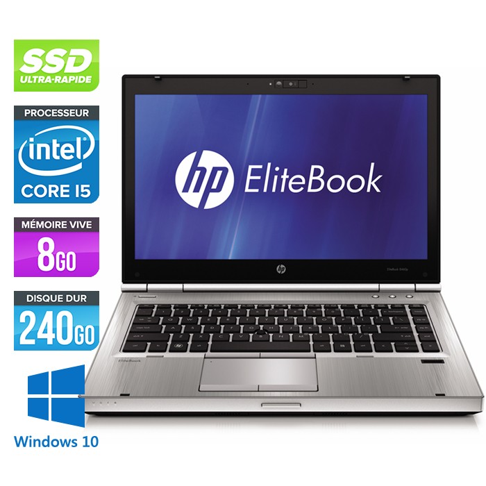 HP EliteBook 8470P - Core i5 - 8Go - 240Go SSD - Windows 10