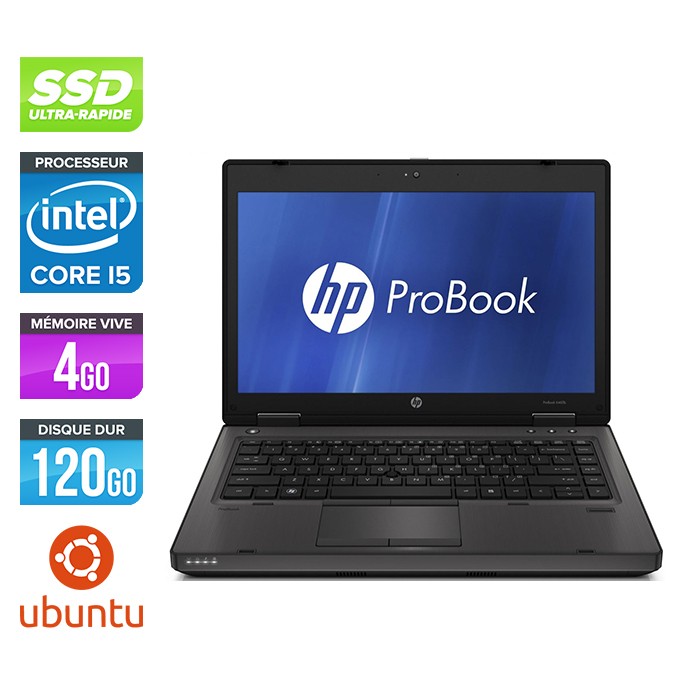 HP ProBook 6460B - Core i5 - 4 Go - 120 Go SSD - Webcam - Ubuntu - Linux