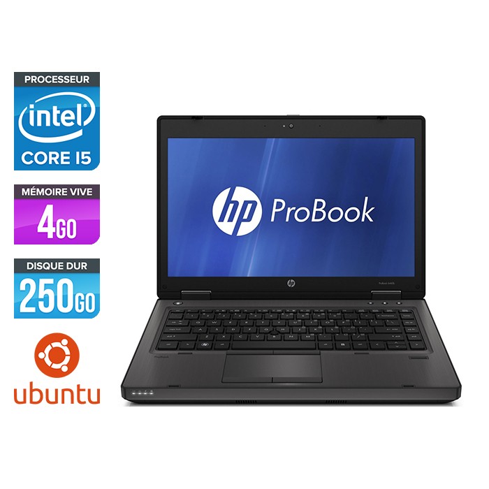 HP ProBook 6460B - Core i5 - 4 Go - 250 Go HDD - Webcam - Ubuntu - Linux