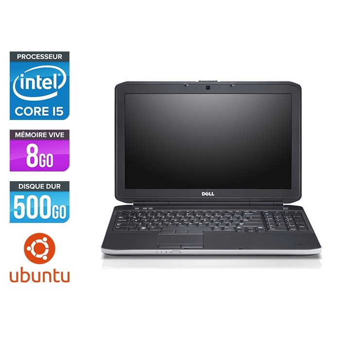 Pc portable reconditionné - Dell Latitude E5530 - i5 3320M -  8Go - 500 Go HDD - 15.6'' HD - Ubuntu / Linux