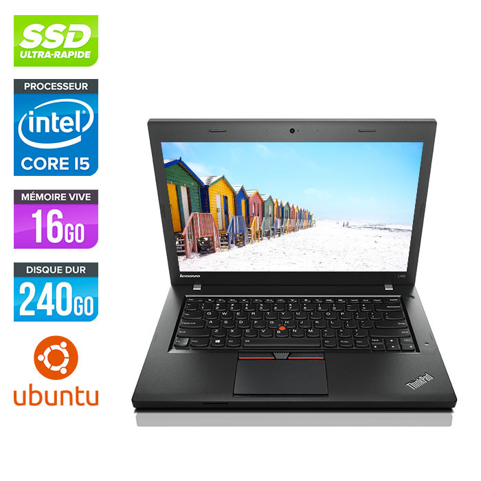 Lenovo ThinkPad L450 - i5 - 16Go - 240Go SSD - webcam - Linux