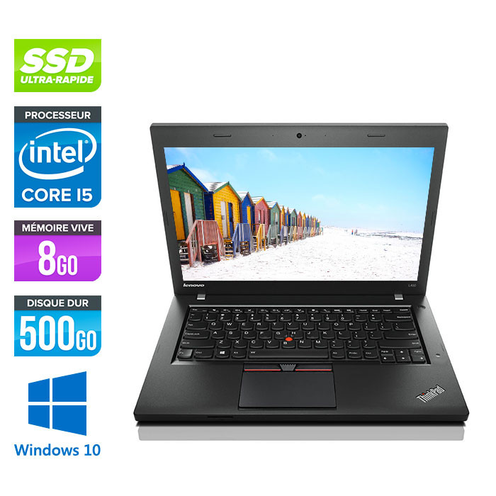 Lenovo ThinkPad L450 - i5 - 8Go - 500Go SSD - webcam - Windows 10