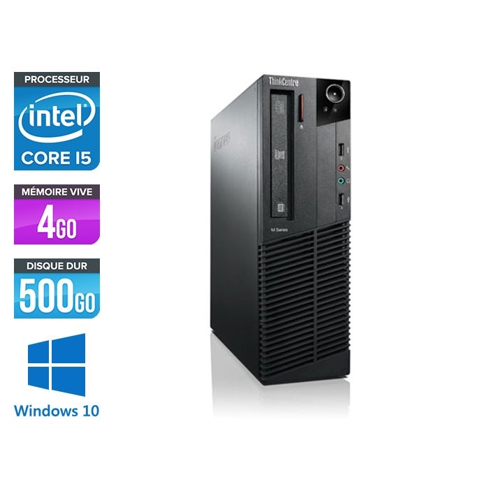 Lenovo ThinkCentre M81 SFF - Intel Core i5 - 4Go - 500Go HDD - Windows 10