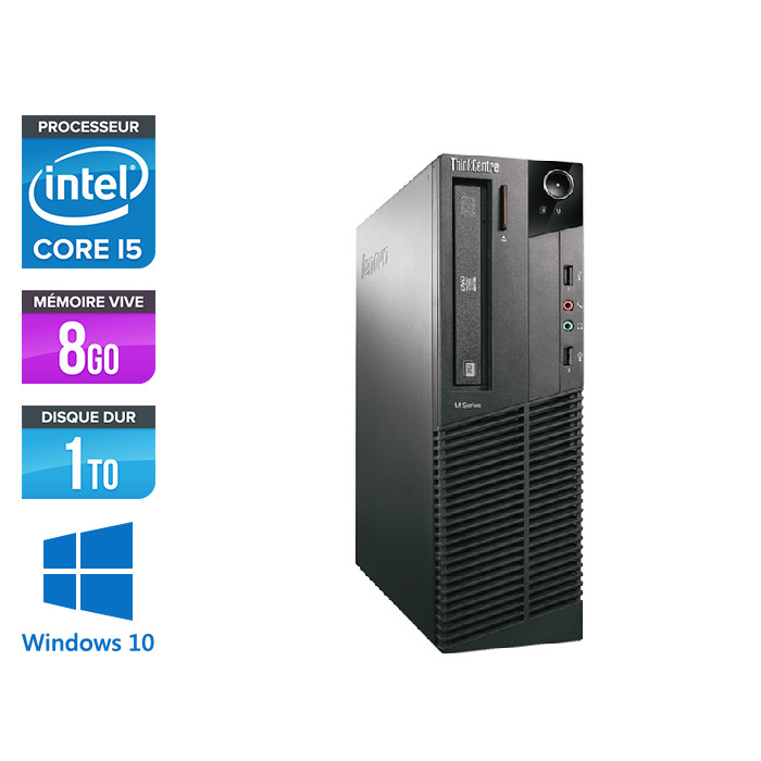 Unité centrale reconditionnée - Lenovo ThinkCentre M81 SFF - Intel Core i5 - 8Go - 1To HDD - Windows 10
