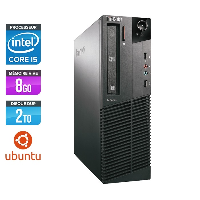 Lenovo ThinkCentre M81 SFF - Intel Core i5 - 8Go - 2To HDD - ubuntu / Linux