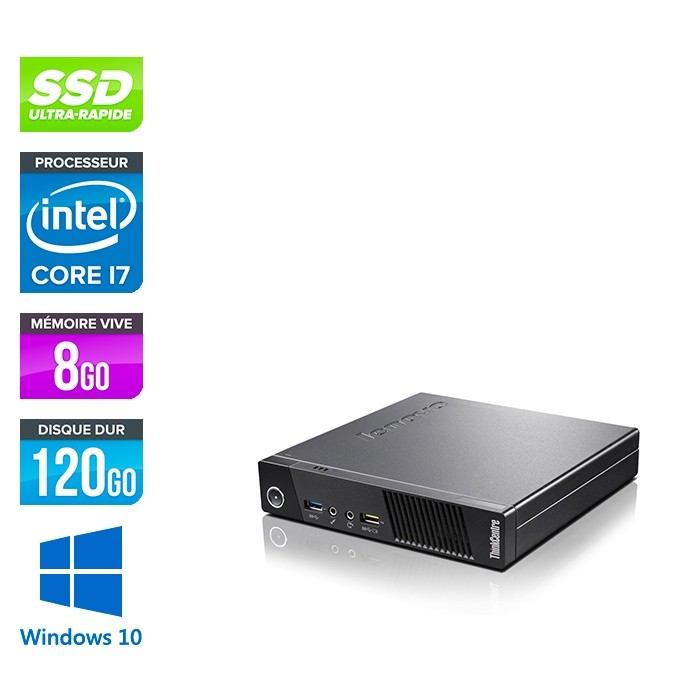 Lenovo M83 USFF - i7 - 8Go - 120Go SSD - Windows 10